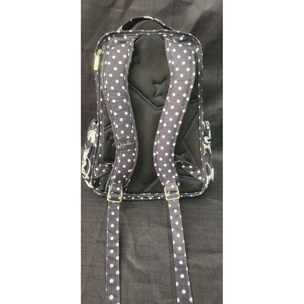 JuJuBe Be Right Back Diaper Backpack, The Heiress Polkadot Black‎ EUC